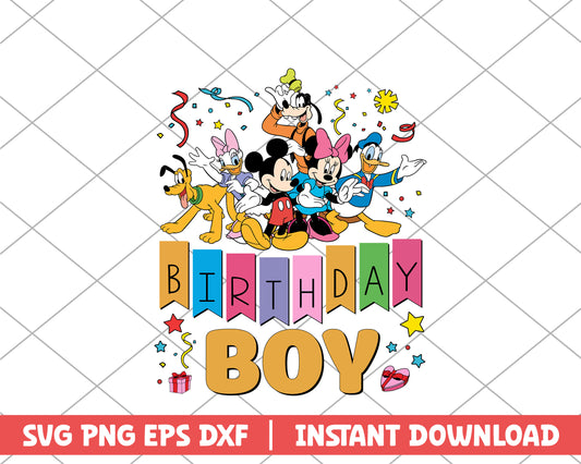 Mickey and friends birthday boy disney svg 