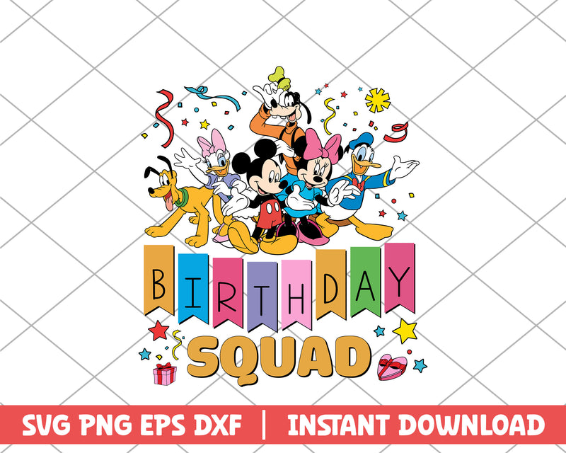 Mickey and friends birthday squad disney svg – svg files for cricut