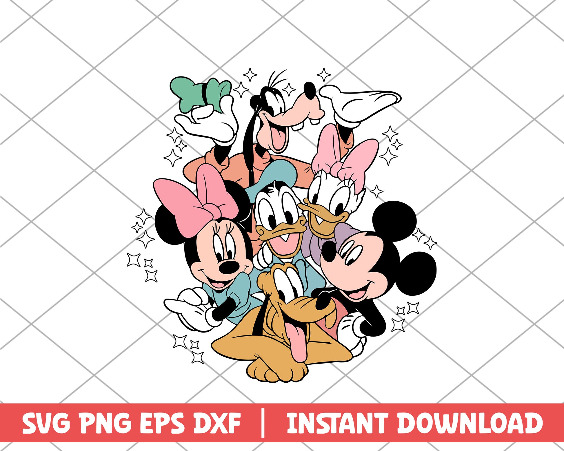 Mickey and friends disney svg