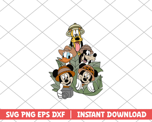 Mickey and friends explorers disney svg