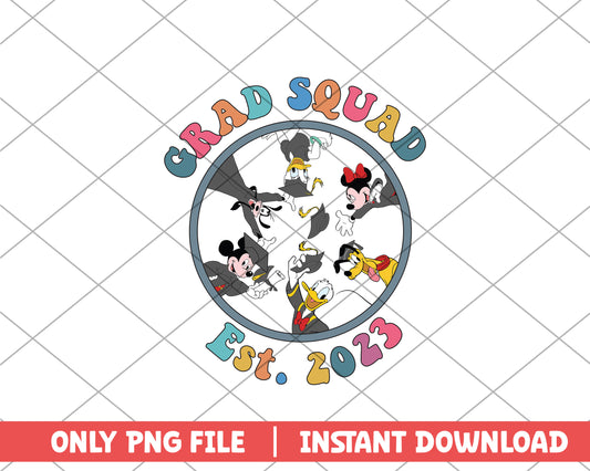 Mickey and friends grad squad est 2023 disney png