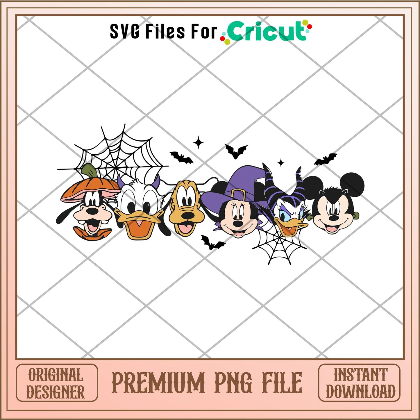 Mickey and friends halloween head png, Disney characters png, Digital Download