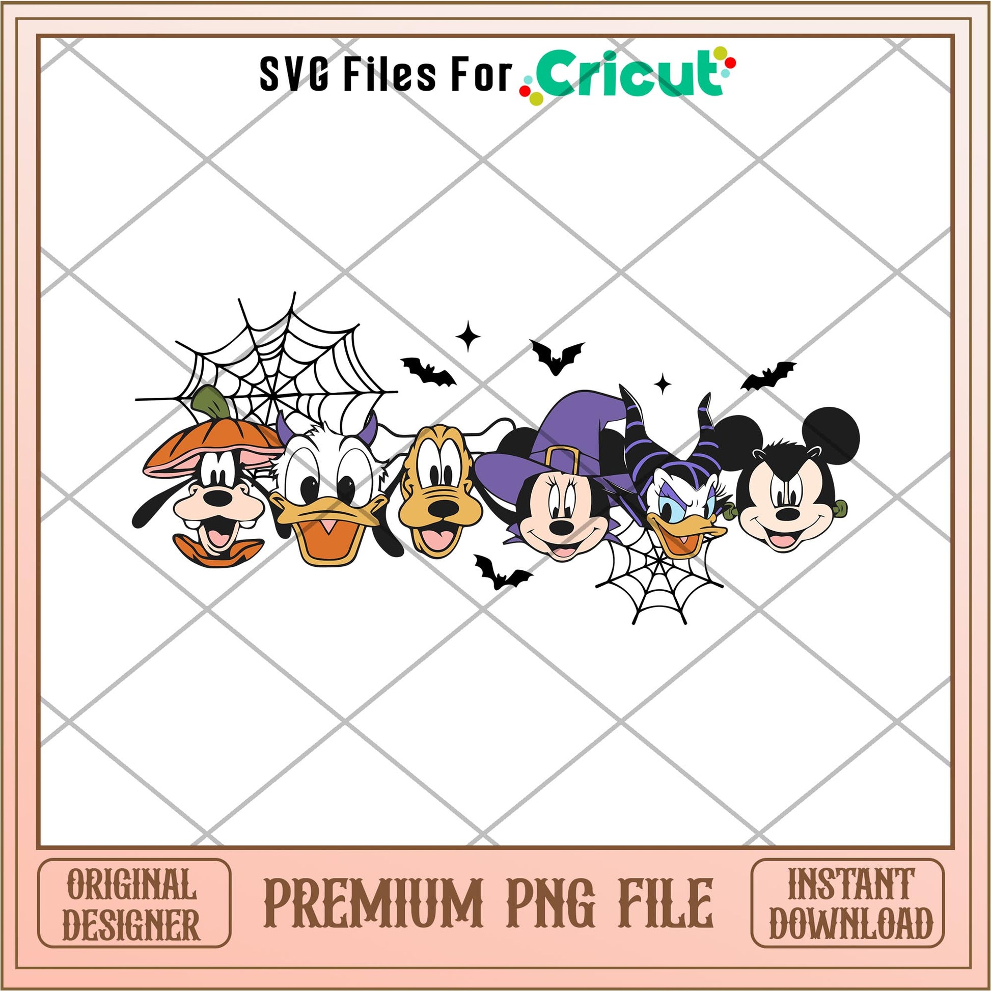 Mickey and friends halloween head png, Disney characters png, Digital Download