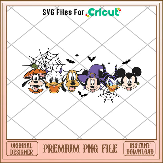 Mickey and friends halloween head png, Disney characters png, Digital Download