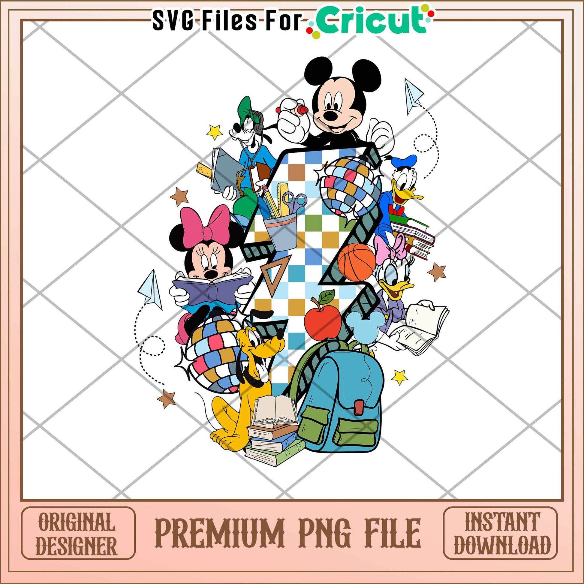 Mickey and friends lightning png, Days Of School png, disney png