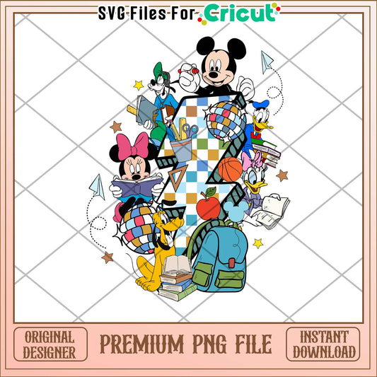 Mickey and friends lightning png, Days Of School png, disney png