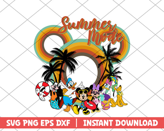 Mickey and friends summer mode disney svg