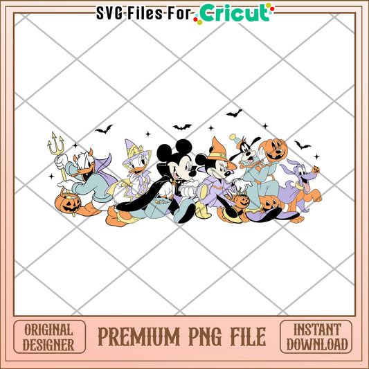 Mickey and ghoul friends png, halloween cartoon png, trick or treat png