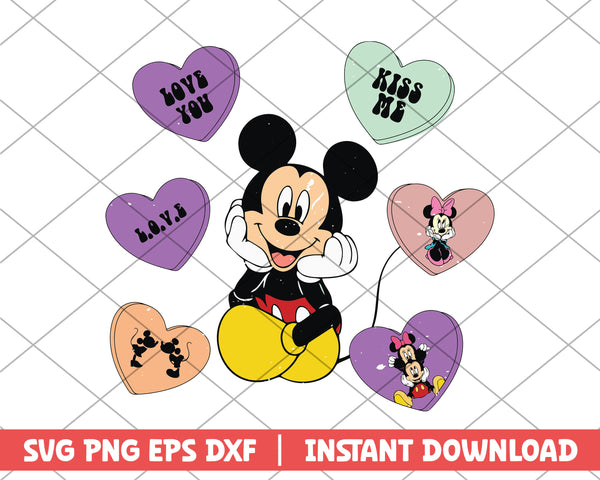Mickey and heart shape svg 