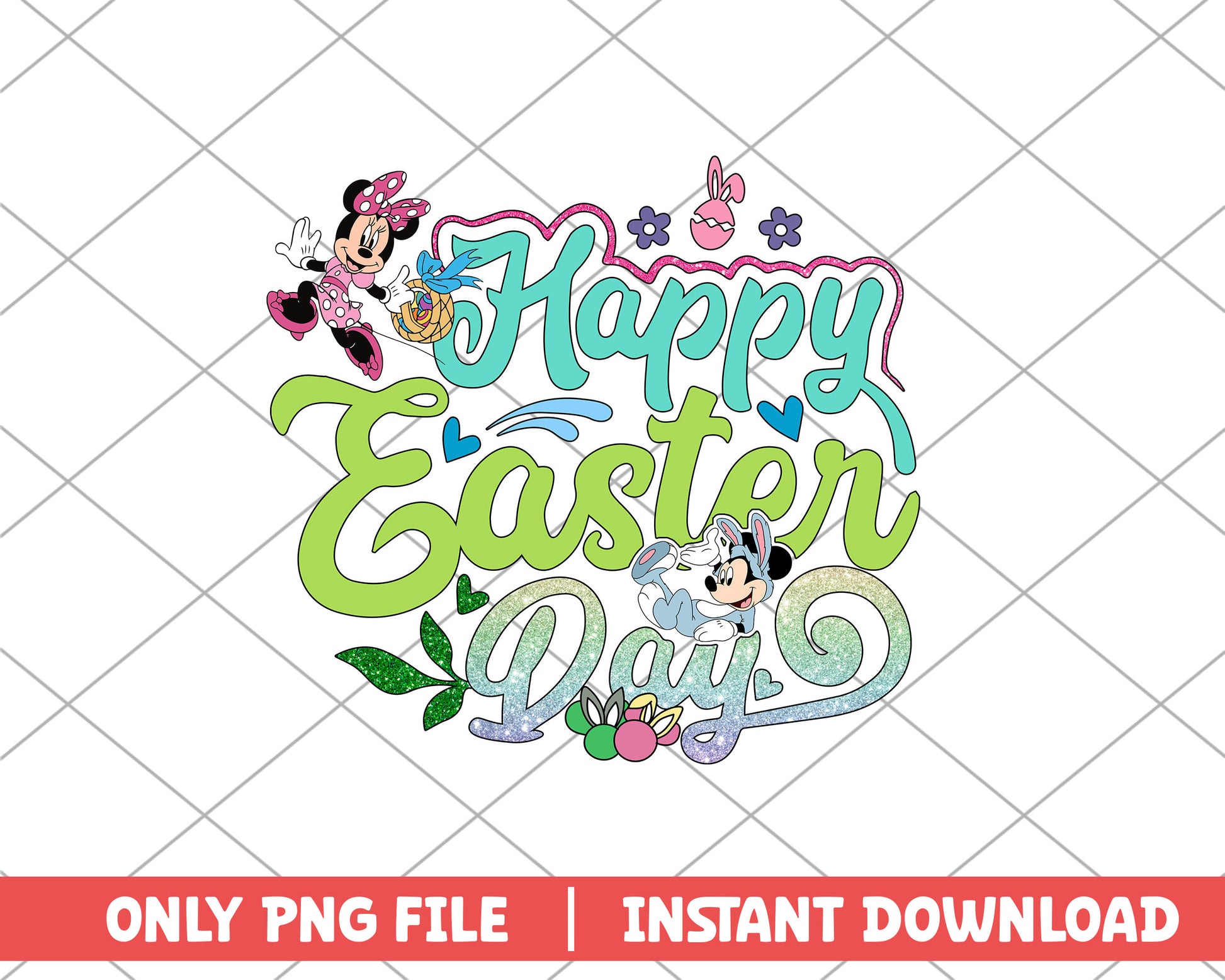 Mickey and minnie happy easter day easter png 