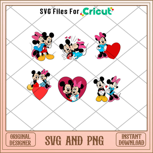 Mickey and Minnie valentine svg bundle 