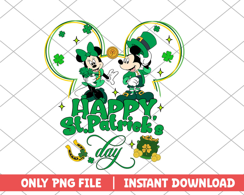Mickey and minni happy st.patrick's day png 