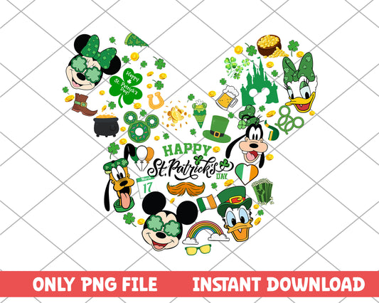 Mickey and shamrock st.patrick day png 