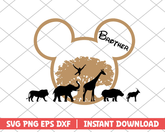 Mickey animal kingdom brother disney svg