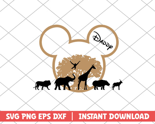 Mickey animal kingdom daddy disney svg