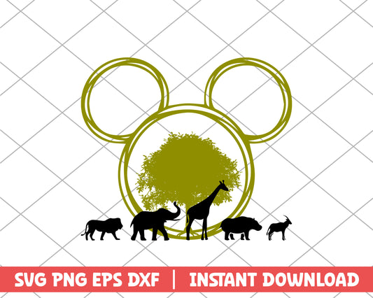 Mickey animal kingdom disney svg