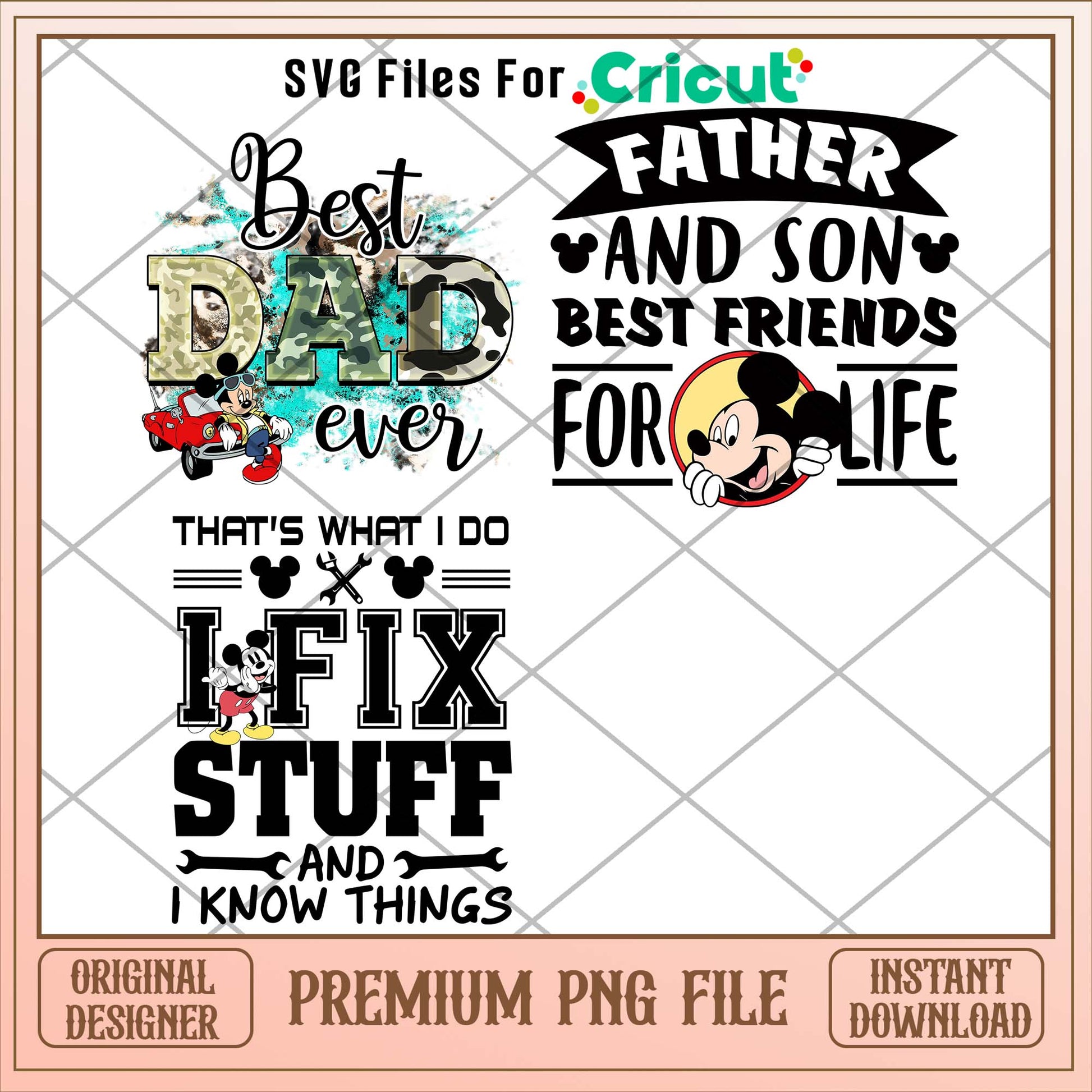 Mickey best dad ever png bundle