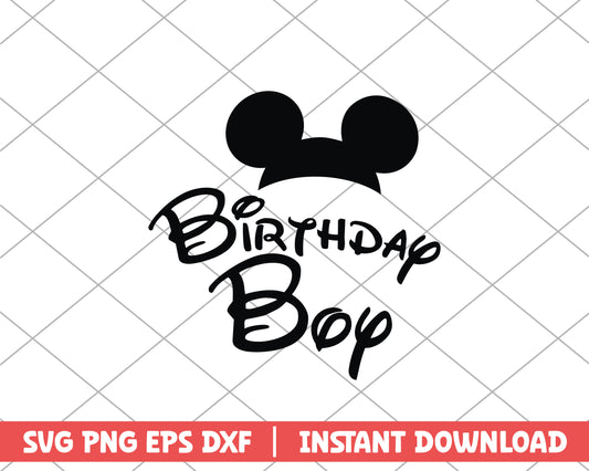 Mickey birthday boy black disney svg 