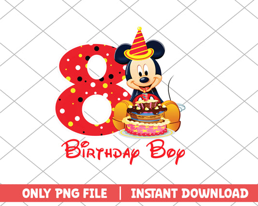 Mickey birthday boy eight disney png 