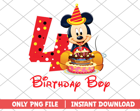 Mickey birthday boy four disney png 