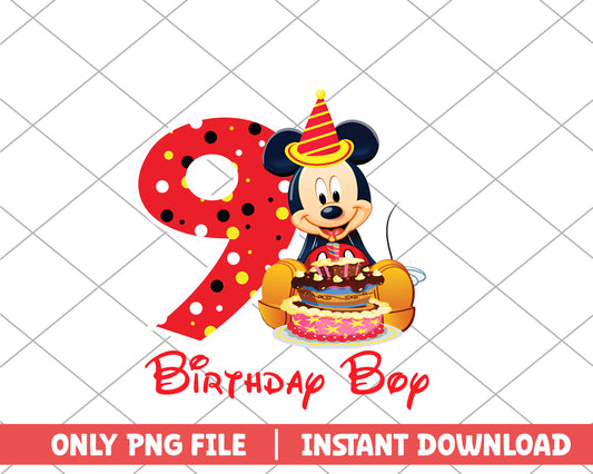 Mickey birthday boy nine disney png 