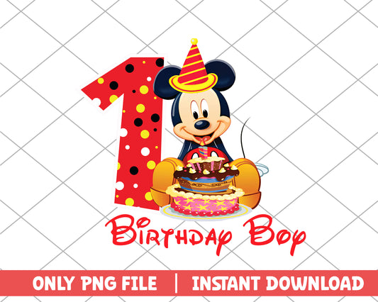 Mickey birthday boy one disney png 