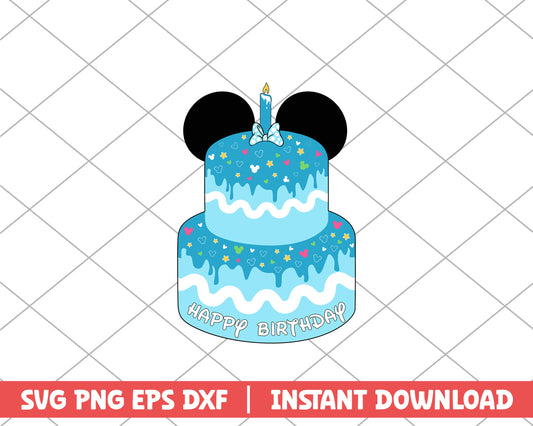 Mickey birthday cake disney svg 