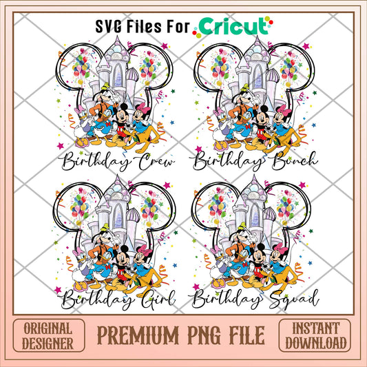 Mickey birthday crew png bundle