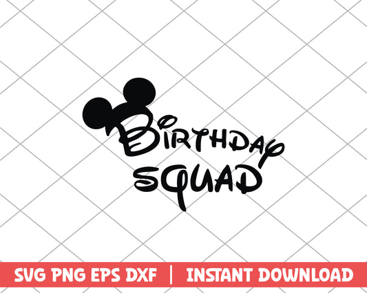 Mickey birthday squad disney svg 