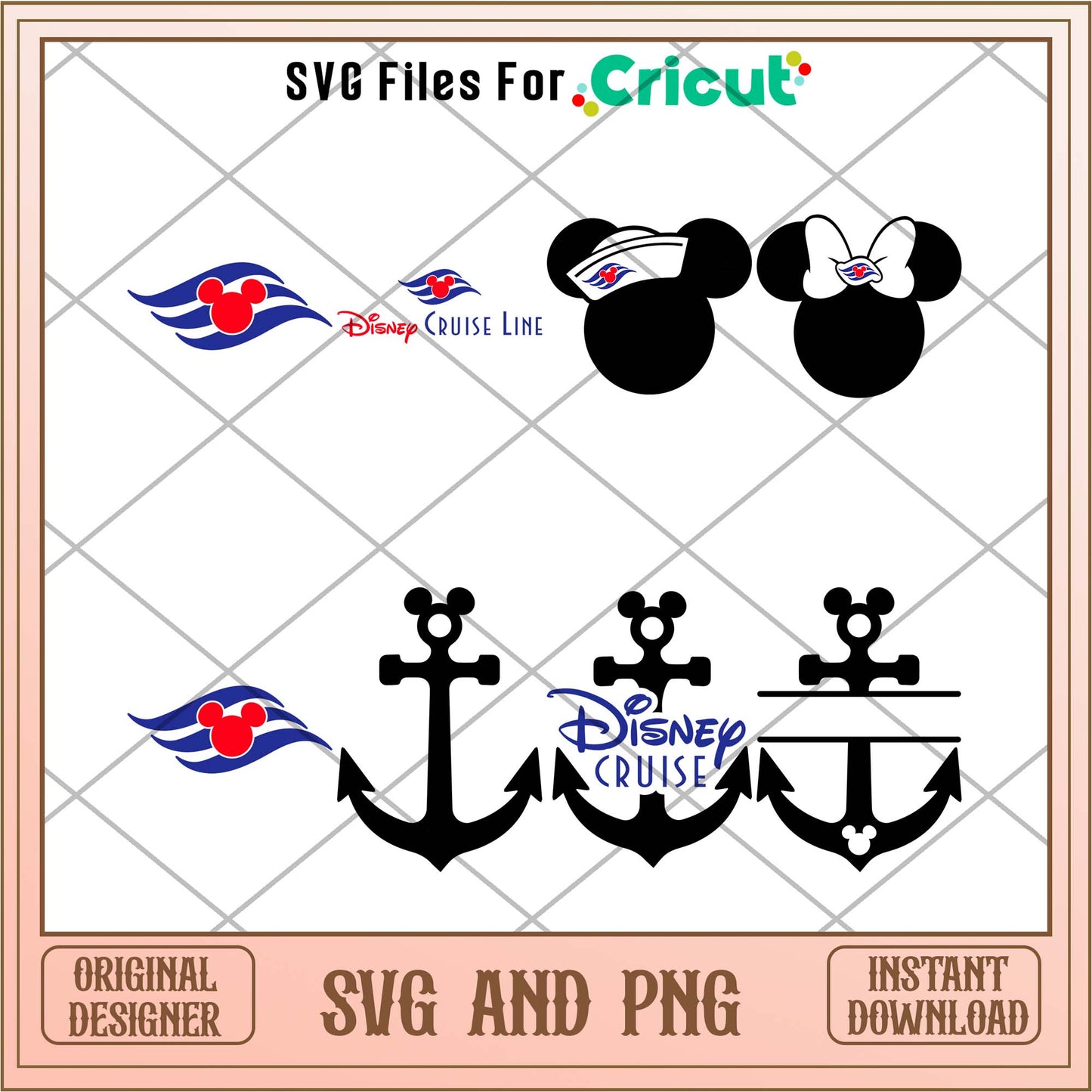 Disney cruise symbols svg bundle