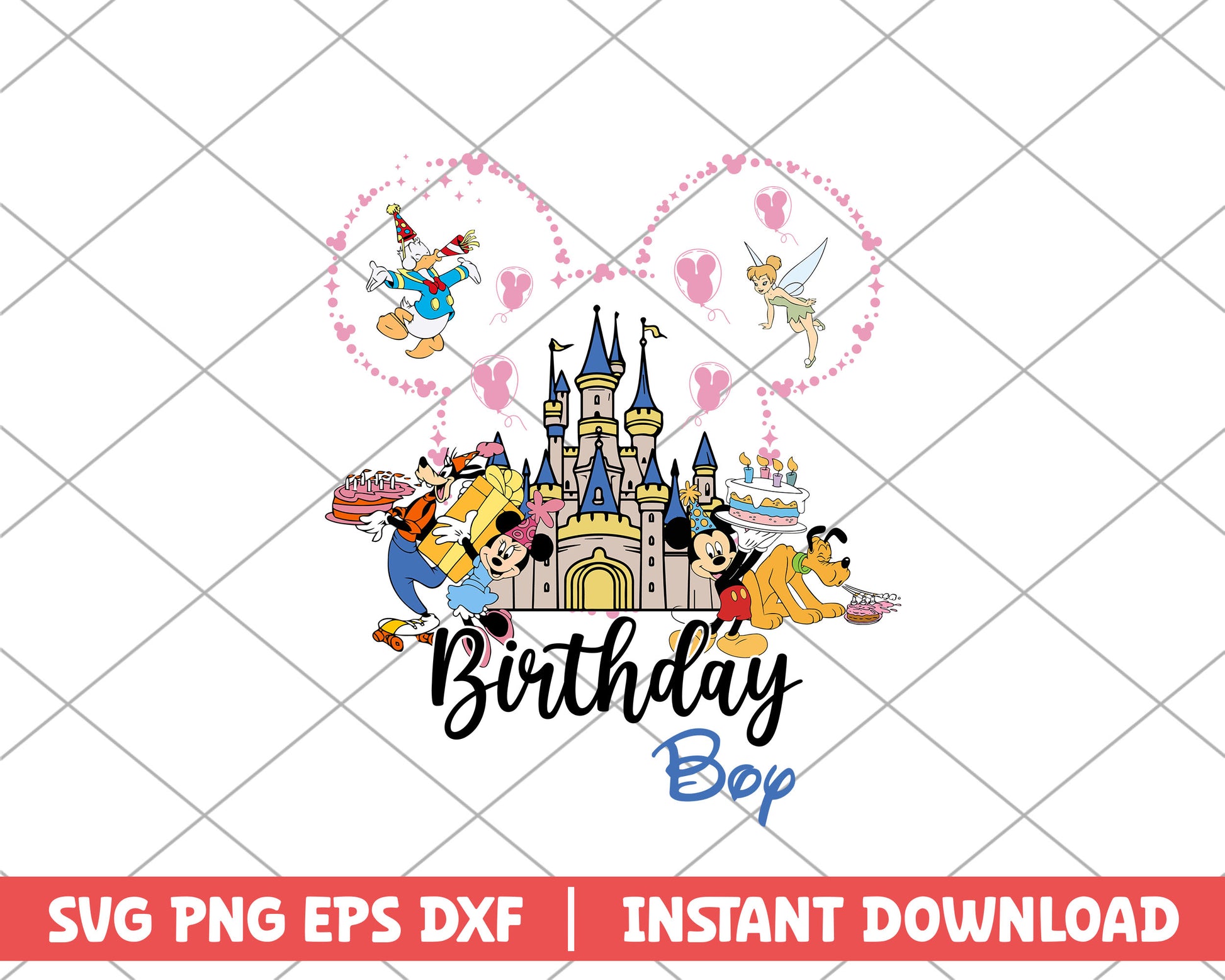 Mickey castle birthday boy disney svg 