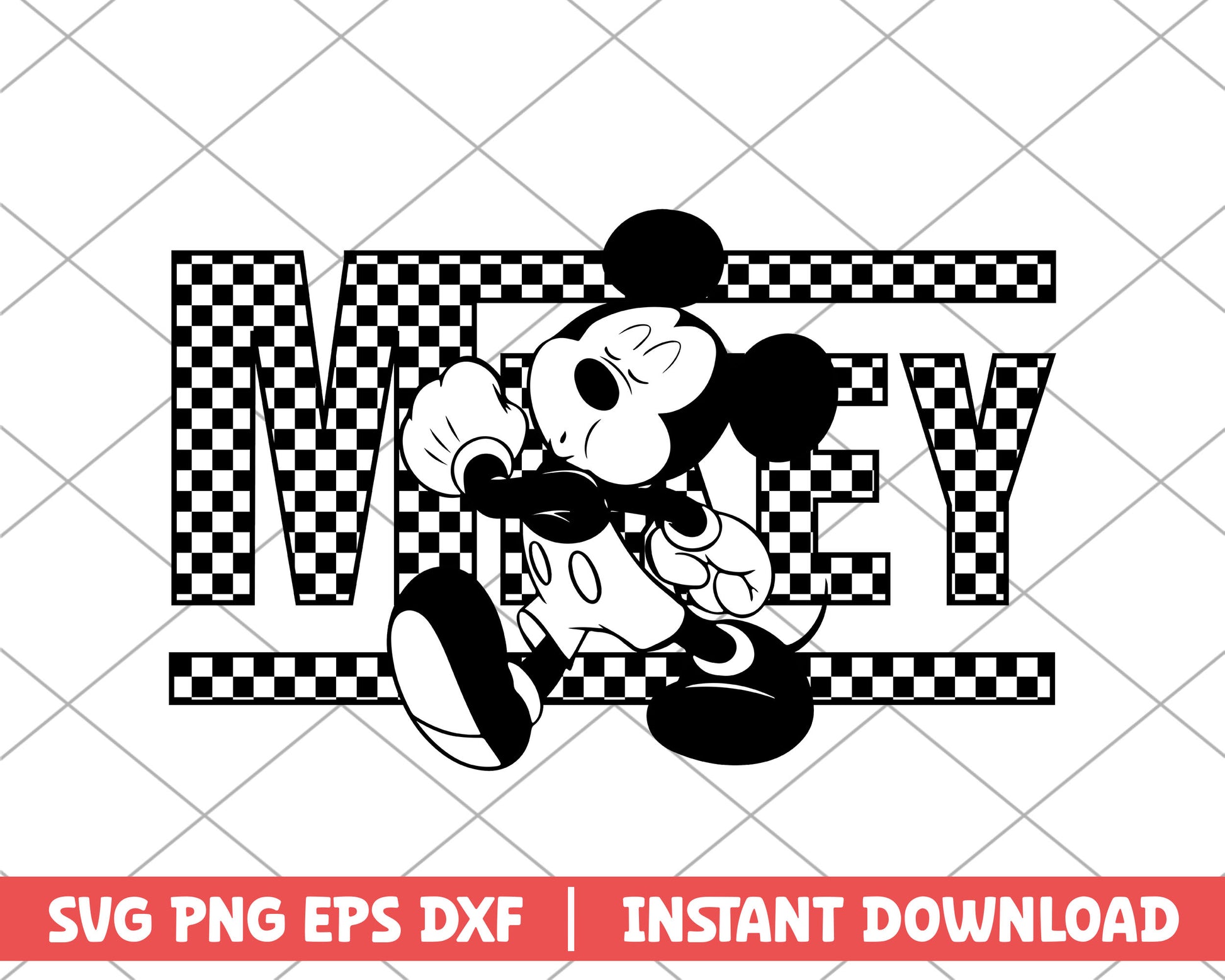 Mickey checkerboard pattern disney svg