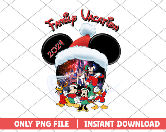 Mickey christmas family vacation disney png