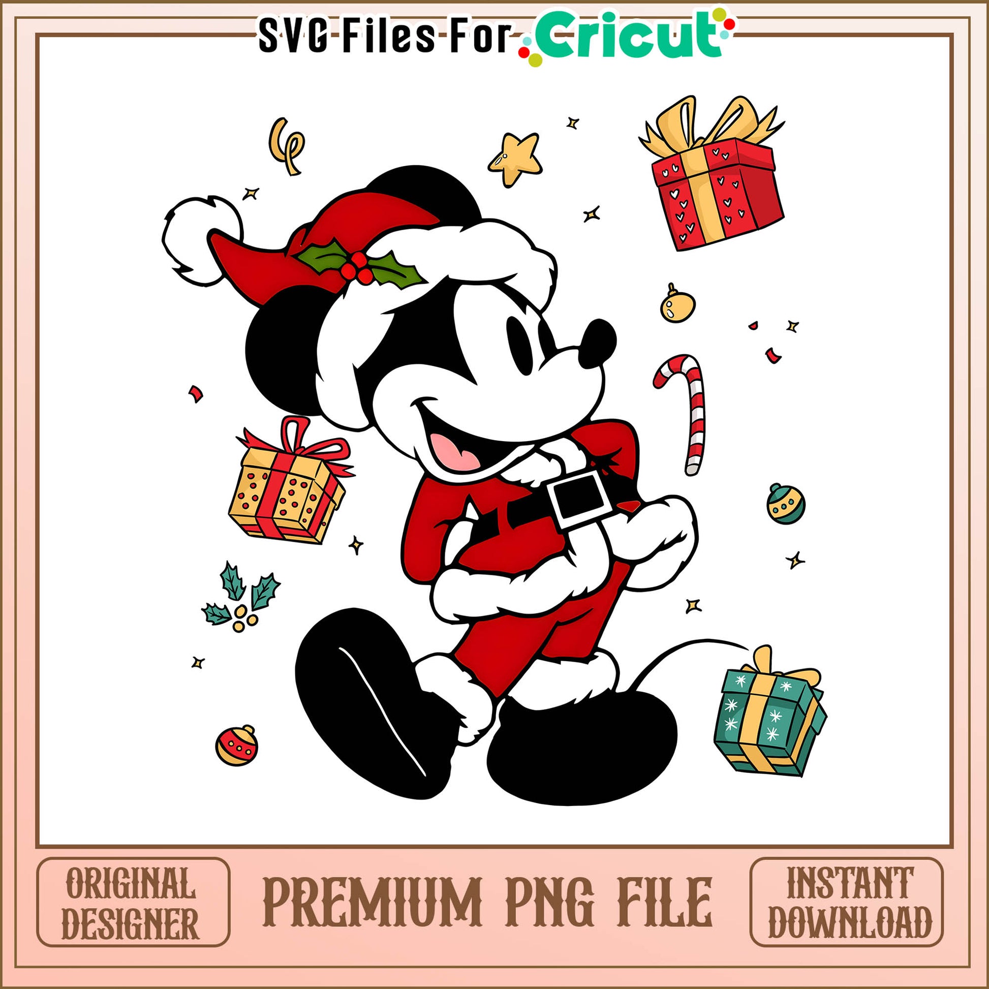 Mickey cos santa christmas png, mickey mouse christmas​ png