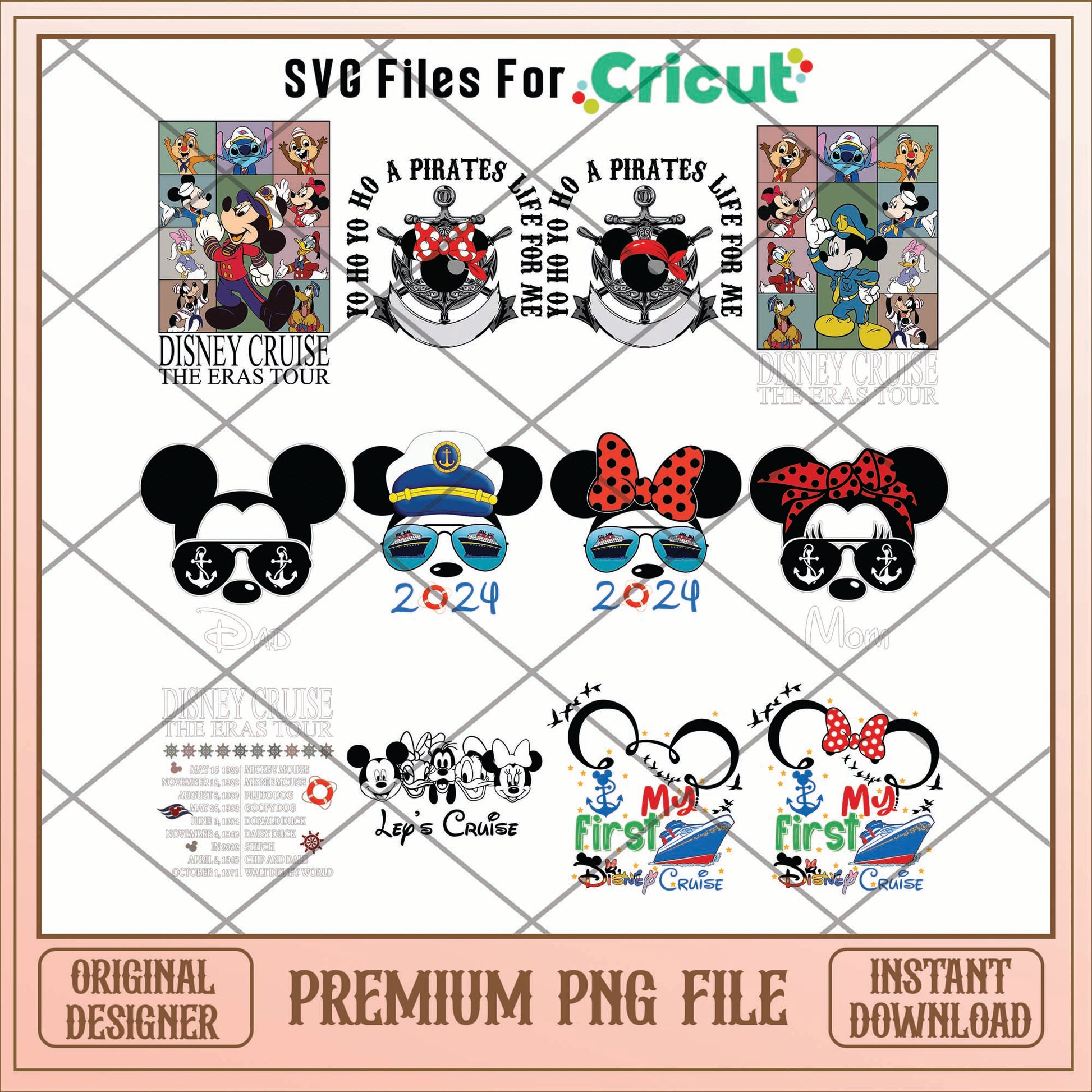 Mickey head cruise family png bundle ver 4