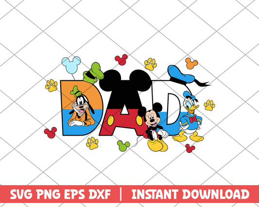 Mickey dad mothers day svg