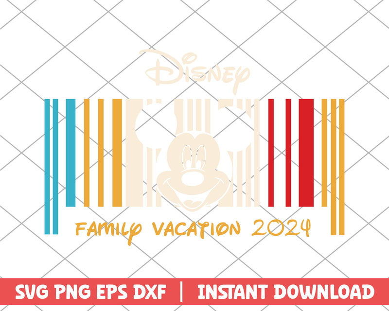 Mickey disney family vacation cartoon svg