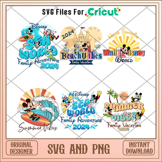 Mickey Disney sea world svg bundle 