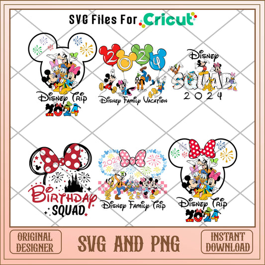 Mickey head Disney trip 2024 svg bundle 