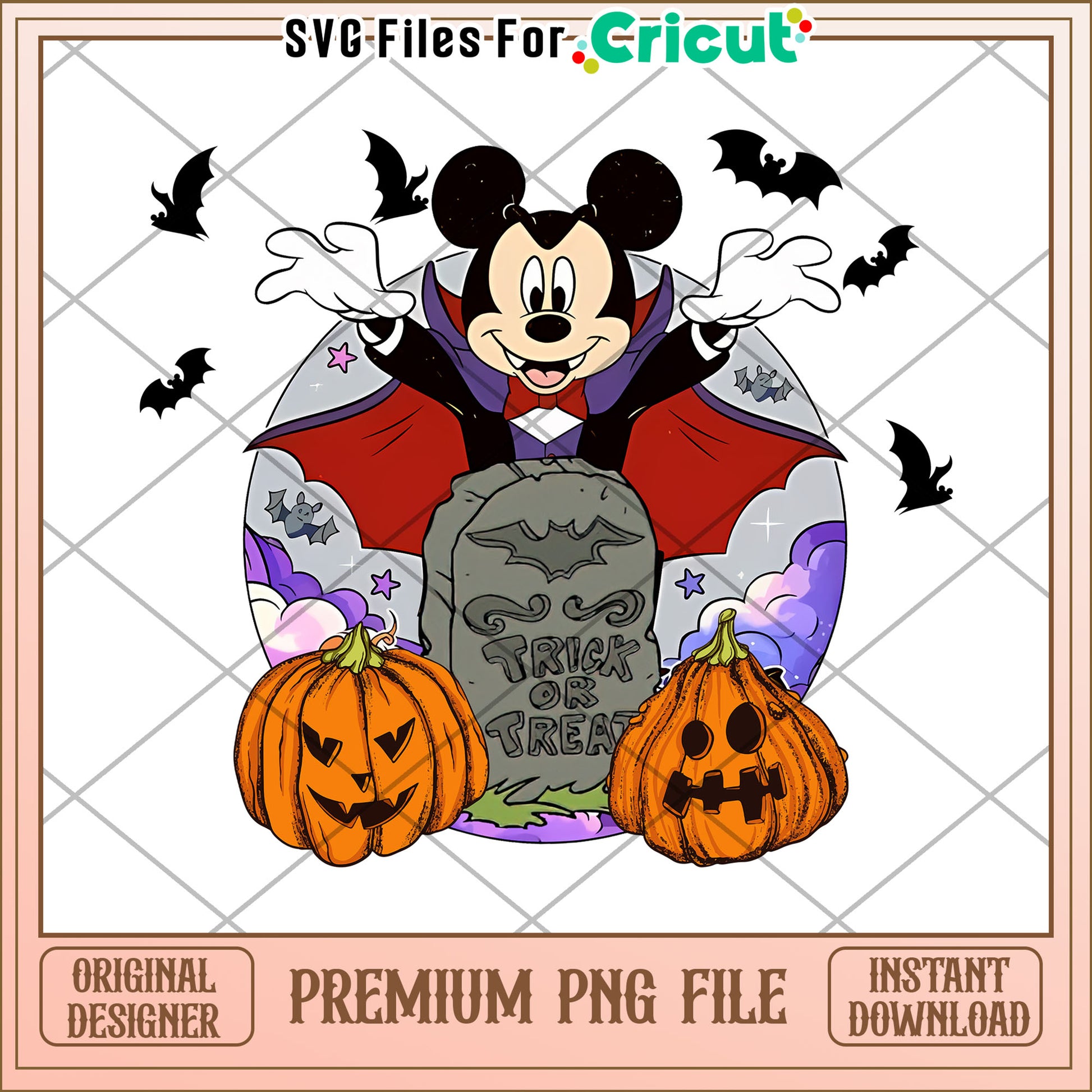 Mickey dracula and pumpkin png, halloween cartoon png, trick or treat png