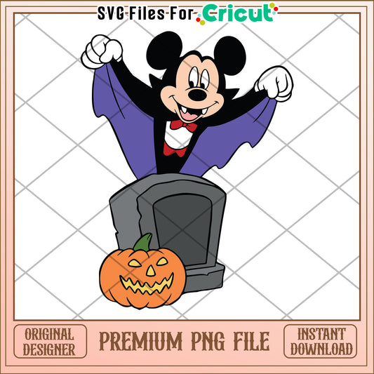 Mickey dracula png, spooky png, halloween countdown​​ png