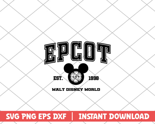 Mickey epcot est 1998 wald diney world disney svg