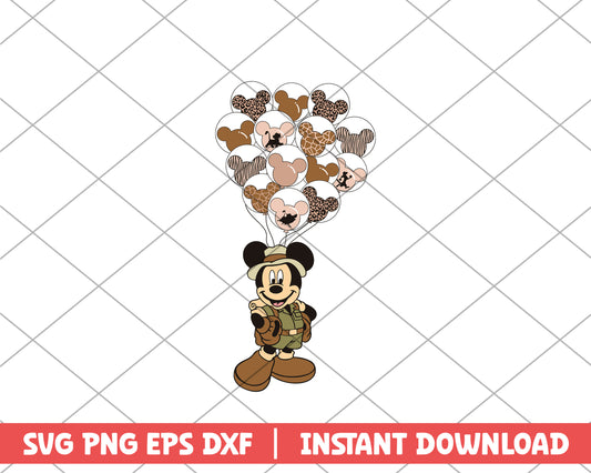 Mickey explorer balloon disney svg