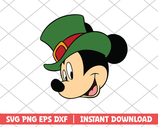 Mickey face st.patrick day svg 