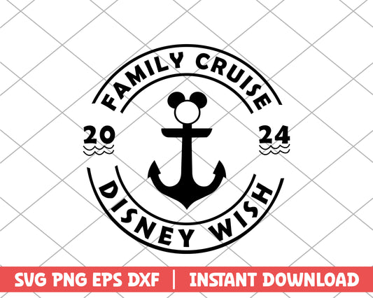 Mickey family cruise disney wish disney svg