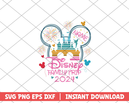 Mickey family trip 2023 name disney svg