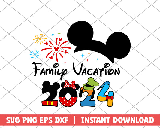 Mickey family vacation 2024 disney svg