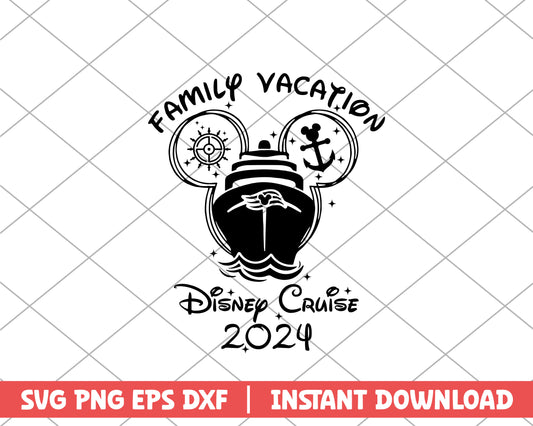 Mickey family vacation disney cruise 2024 disney svg