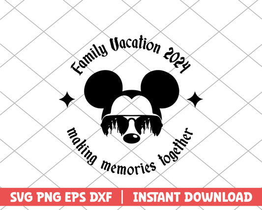 Mickey family vacation making memories together disney svg