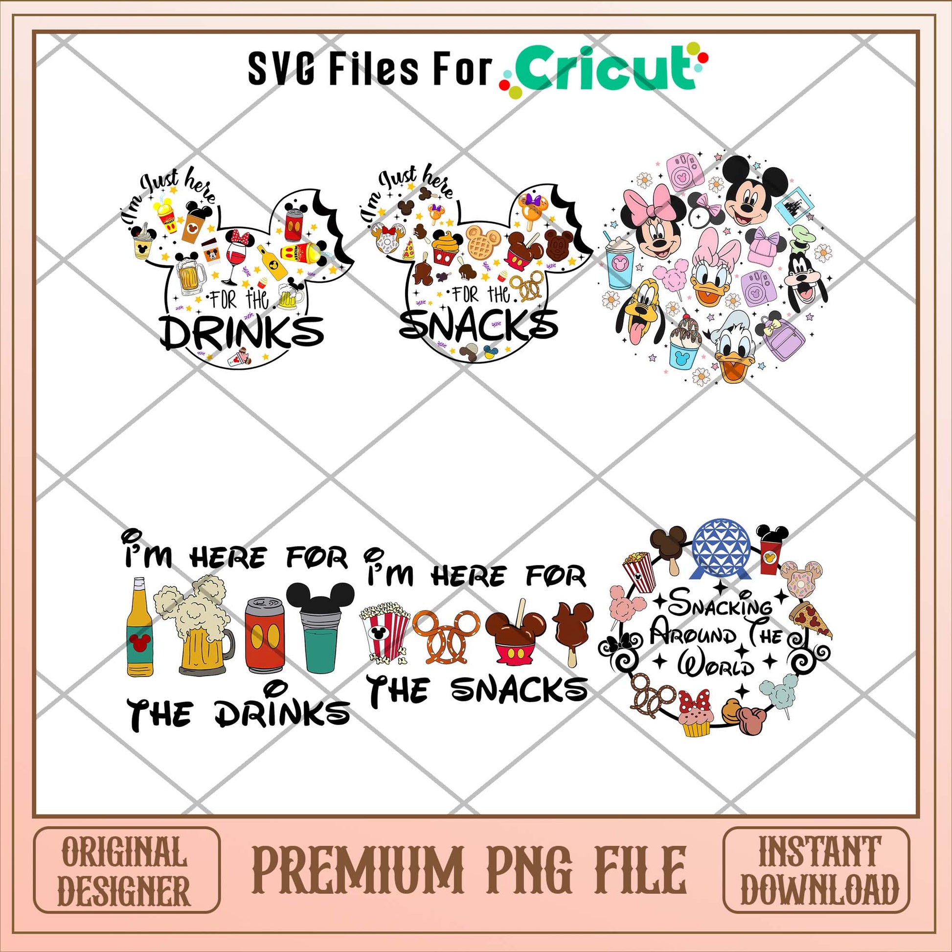 Mickey for the drinks and snacks png bundle